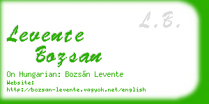 levente bozsan business card