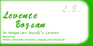 levente bozsan business card